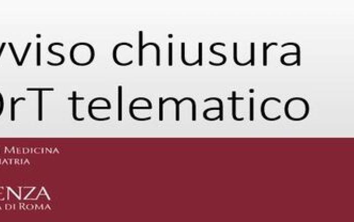Chiusura SOrt telematico - dal 23/12/23 al 07/01/24
