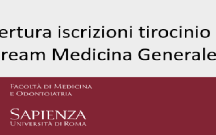 Iscrizioni tirocinio pre-lauream Medicina Generale