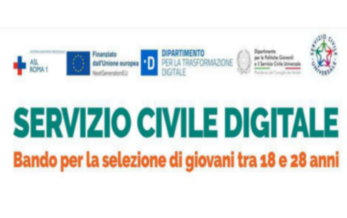 Bando Servizio Civile Digitale ASL Roma 1 - scadenza 26/09/2024 ore 14:00